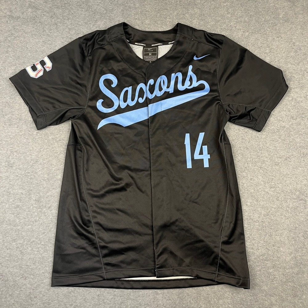Nike Baseball Jersey Mens M Black Saxons 14 Short Sleeve Pullover Athletic